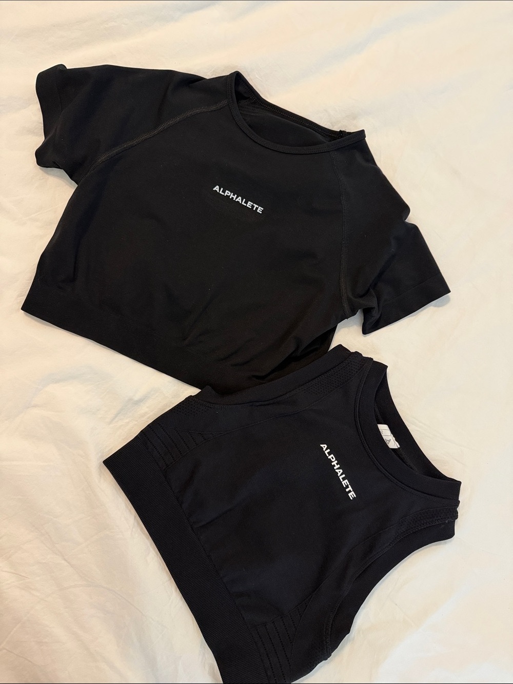Alphalete Black Logo Crop Tee & Tank Set